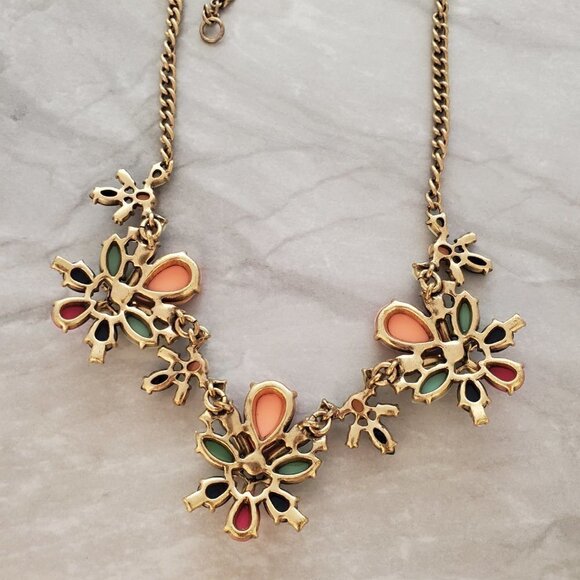 ✨ J.Crew Rhinestone Crystals Cluster Stacked Colorful Statement Necklace ✨ - Picture 14 of 15